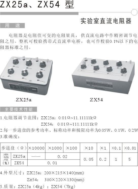 ZX25a实验室直流电阻箱